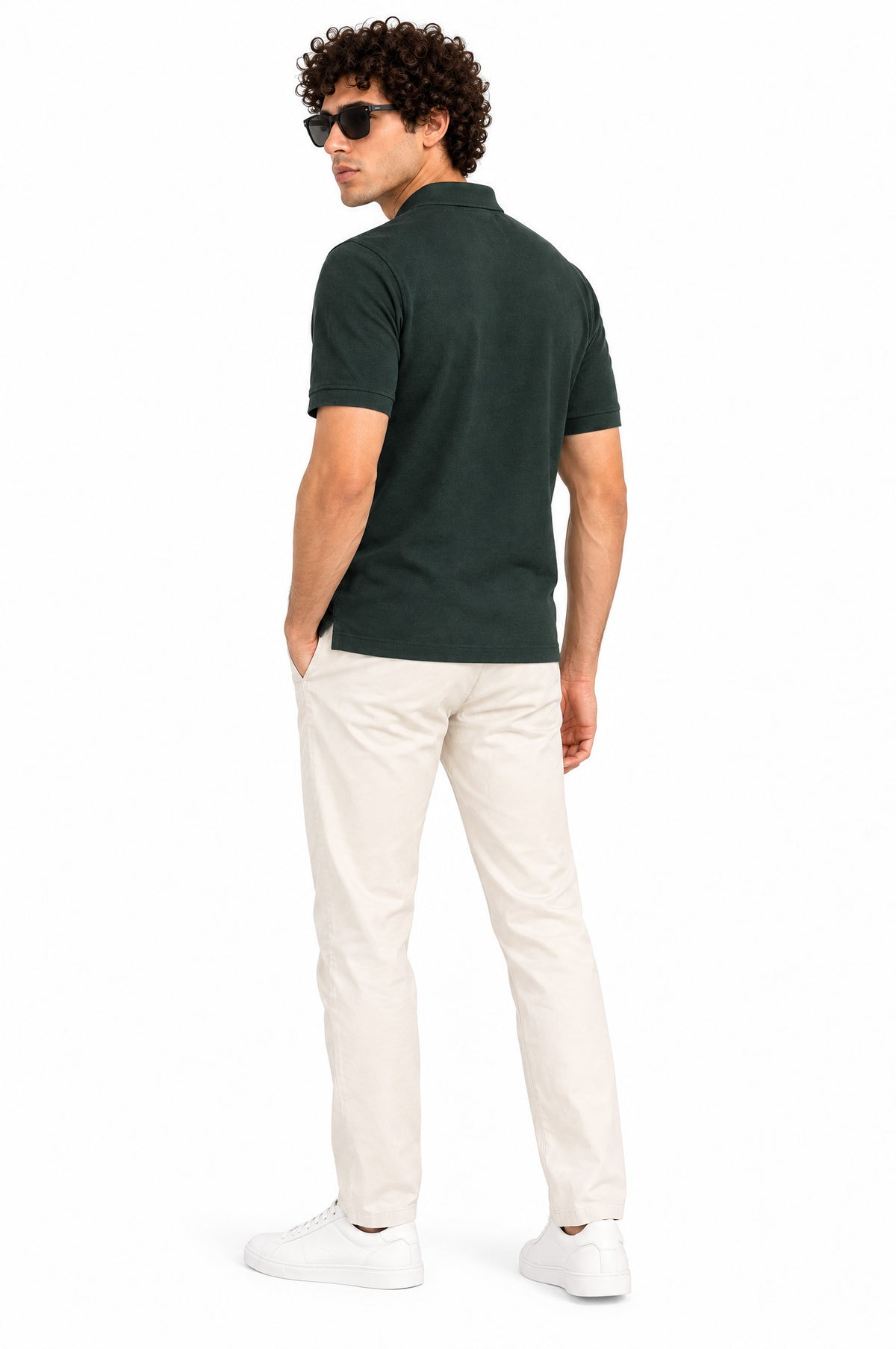 Lisbon Green Collared Neck Polo T-Shirt for Men