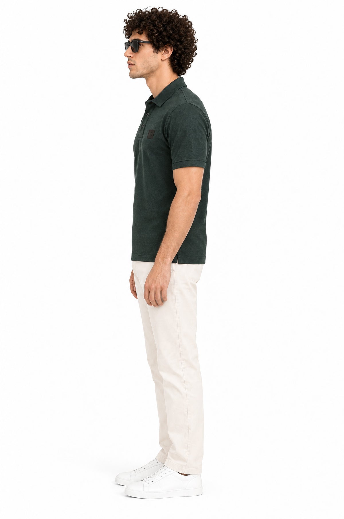Lisbon Green Collared Neck Polo T-Shirt for Men