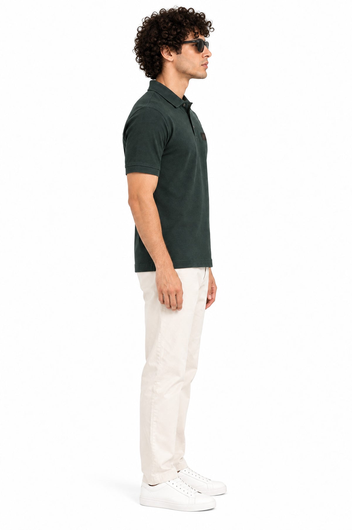 Lisbon Green Collared Neck Polo T-Shirt for Men
