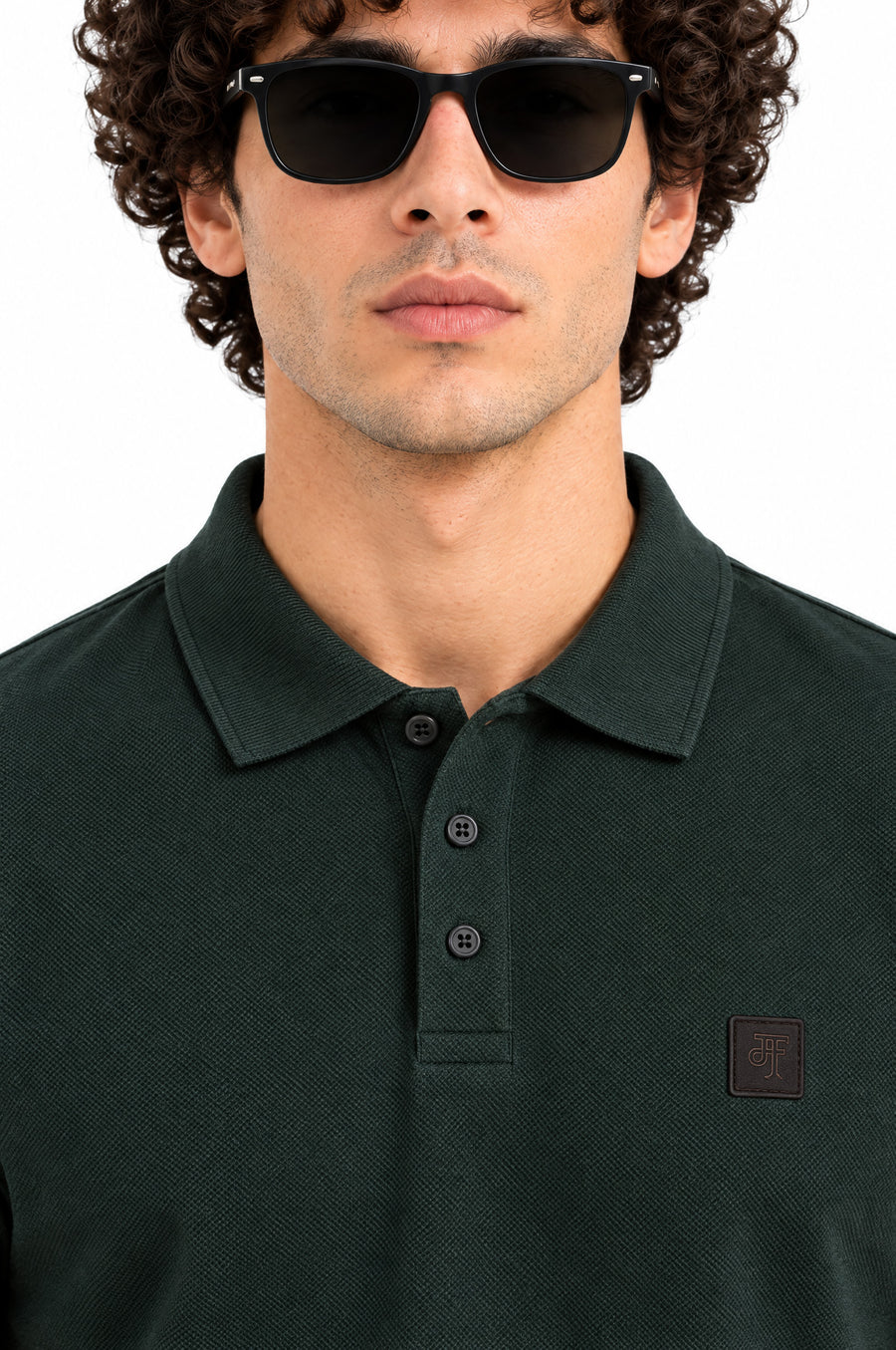 Lisbon Green Collared Neck Polo T-Shirt for Men