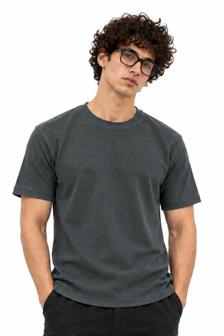 Dakar Green Round Neck T-Shirt for Men