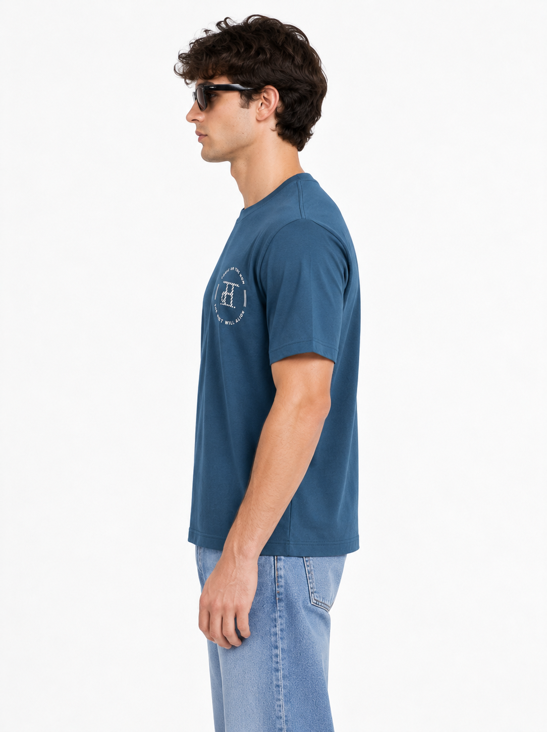 Modura Oslo navy printed t-shirt for men, view 4